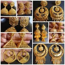 Indian 22k Gold Plated Wedding Variations Different Cz Jhumka Earrings Jhumki Jhumka Earrings Gold Earrings Designs Online Gold Jewellery