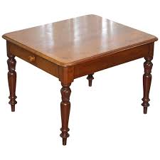 There are two ways to lay a runner on a square table. Rare North Australian Cedar Wood 4 Person Dining Table With Two Large Drawers For Sale At 1stdibs