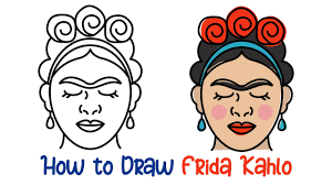 How To Draw Frida Kahlo Step By Step - Super Easy! - Youtube