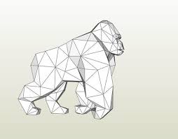 3d Papercraft Gorilla3d Kingkong Big Monkey Pdf Paper Art Sculpture King Kong Art Model