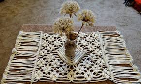 Macrame Runner Macrame Tablecloth Macrame Coffee Table Runner Modern Macrame Decor Modern Home Decor Macrame Runner Macrame Table Runner Macrame Decor