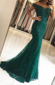 Off The Shoulder Evening Gowns Emerald Green Prom Prom Promdress Dress Eveningdress E Mermaid Prom Dresses Lace Emerald Green Prom Dress Prom Dresses Lace
