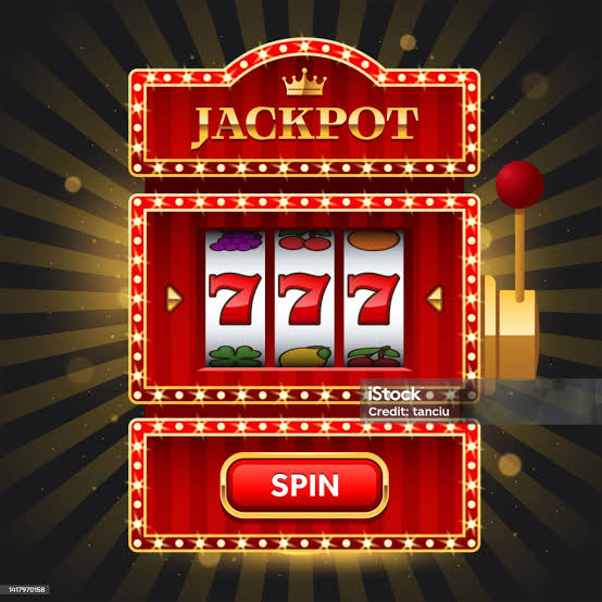 Shiny Red Slot Machine With Jackpot Sign And Spin Button-vektorgrafik och  fler bilder på Spelautomat - iStock
