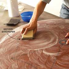 Sand Fine Surfaces With Wet Dry Sandpaper Wood Finishing Techniques Staining Wood Sanding Wood