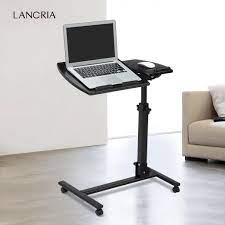 Most desks are a mixture of wood finish and durable tubular metal. Langria Portable Rolling Laptop Cart Desk Notebook Adjustable Table 360 Degree Swivel 4 Lockable Casters For Sofa Bed Office Laptop Desks Aliexpress