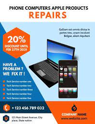 Phone And Computer Repairs Flyer Advertisemen In 2021 Computer Repair Phone Repair