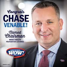 Paducah Bank Relationship Manager Chase Venable has been elected Chairman  of the Mercy Health Foundation-Lourdes Board of Directors.