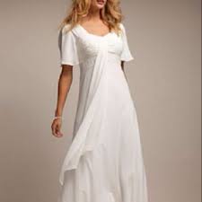 Pin By Kathy Bird On Hitchin Plus Size Wedding Dresses With Sleeves Empire Waist Wedding Dress Chiffon Evening Dresses