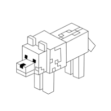 This minecraft coloring page features a wolf, a neutral, which is easily allied with the players. Y Prtdchmhbdmm