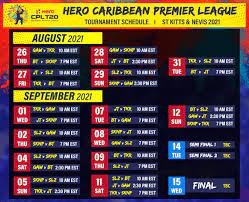 The agreement between cwi and bcci has now been finalized and there is a slight tweak in the cpl 2021 schedule. Cpl Schedule 2021 Confirmed Pdf Download Cpl 9 Fixtures Caribbean Premier League Timetable