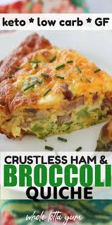 Broccoli Ham Keto Quiche Recipe Crustless Recipe In 2020 Quiche Recipes Crustless Breakfast Quiche Recipes Quiche Recipes Easy