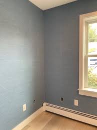 Our Beach House Renovation More Updates With Befores And Afters The Zhush Striped Wallpaper Living Room House Renovation Projects Grasscloth Wallpaper
