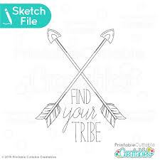 Download Find Your Tribe Crossed Arrow Svg Sketch File For Silhouette Cricut