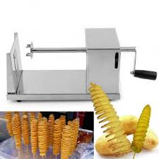 Once the spiral is complete, carefully pull the layers apart on the skewer. This Brand New Spiral Potato Cutter Gives You A Creative Favorite Snack Make Your Own Twisted Potato Chips Torna Potato Slicer Spiral Potato Vegetable Slicer