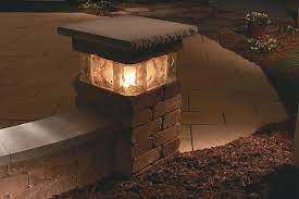 Posts and pillars, this outdoor solar post cap light will add charm and accent lighting to areas outside your home. Lit Stone Pillar Outdoor Living Kits Solar Lights Garden Modern Outdoor Lighting
