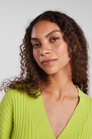 Y.A.S., Pulover cu decolteu in V si maneci cazute, Verde lime, L