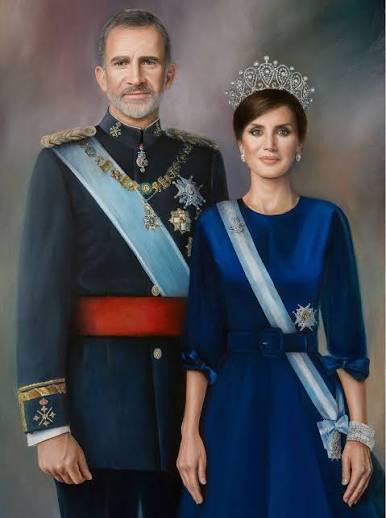 New painting of King Felipe VI and Queen Letizia of Spain by Alberto  Rubio🇪🇸