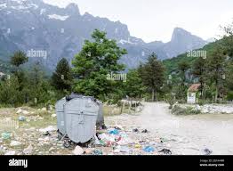garbage on the mountain, Theti National park in Albania Stock Photo - Alamy