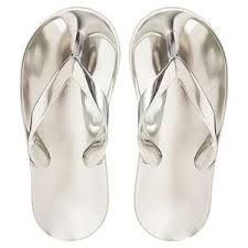 Flip Flop Metal Trinket Dish Jewelry Dish Metallic Silver Trinket