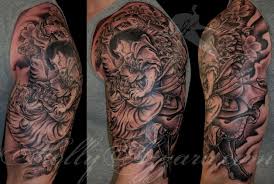 Asian half sleeve tattoos for men. Half Sleeve Asian Lady Tattoo