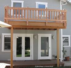 Second Story Wood Deck With Railing West Hollywood Ca Balcony Deck House Deck Second Story Deck