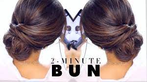 Easy Updo Alert The 2 Minute Elegant Bun Easy Bun Hairstyles Easy Updo Hairstyles Hair Styles