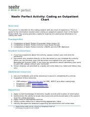 Neehr Perfect Ehr Activity Coding An Inpatient Chart Docx