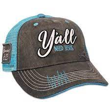 Y All Need Jesus Cap Mesh Back Grey Teal In 2021 Caps For Women Girlie Girl Originals Cap
