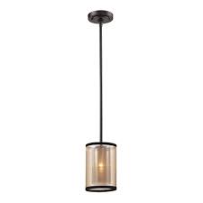 Titan Lighting Hearthstone Collection 1 Light Oil Rubbed Bronze Pendant Tn 39182 The Home Depot