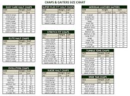 Chaps Gaiters Size Chart Jpg Dublin Clothing Australia