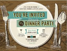 Invitation letter dinner party example just letter templates. Elegant Dinner Party Invitation Design Template Placesetting On Oak Background Stock Illustration Download Image Now Istock