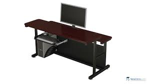 Fixed Height Split Level Computer Table Fst Series By Versa Tables Office Furniture Standing Desk Ergonomic Office Furniture Computer Table