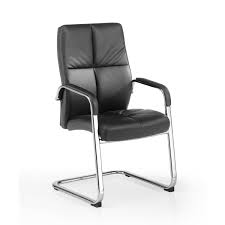Chaise Visiteur Denis V Design Spectaculaire Cuir Noir Chaisepro Fr