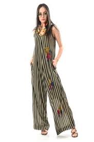 Etnik Gokce Cizgili El Isi Tulum Haki Etnik Esintiler Clothes Moda Tulum