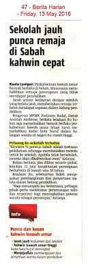 Menurut perunding obstetrik dan ginekologi pusat perubatan universiti kebangsaan malaysia (ppukm), prof madya dr. Bh13 5 16 Sekolah Jauh Punca Remaja Di Sabah Kahwin Cepat Jpg