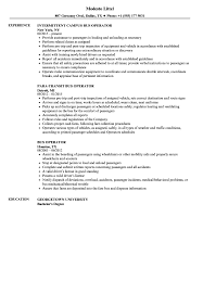 bus operator resume samples velvet jobs