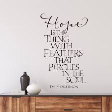 Wall decor in dickinson on yp.com. Hope Is The Thing With Feathers Wall Decal Emily Dickinson Etsy