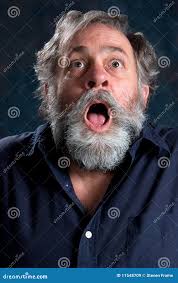 Frightened Man stock image. Image of senior, person, gray
