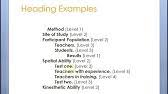 Each level has specific formatting requirements to make it visibly. Using Headings And Subheadings In Apa Formatting Youtube