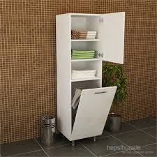 Woodlife Mate Camasir Sepetli Boy Dolabi Beyaz Fiyati Banyo Dolaplari Dolaplar Banyo Duzenleme