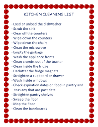 Free Kitchen Cleaning List Printable Kitchen Cleaning List Cleaning List Cleaning List Printable