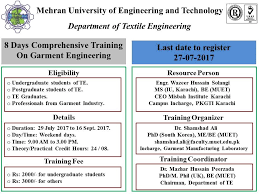 This study guide will help you learn more about muet and its preparations for you to get into the university of your choice. Comprehensive Training On Garment Engineering Mehran University