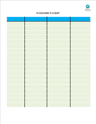 T Chart 4 Columns Templates At Allbusinesstemplates Com