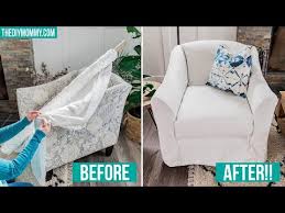Want to make some chair covers without sewing? How To Make Diy Slipcovers For Chairs The Diy Mommy