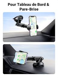 Support téléphone voiture ventouse pare-brise rotation 360°