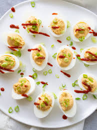 How to make the best deviled eggs with mayonnaise, vinegar, and mustard. Asian Deviled Eggs Recipe Registered Dietitian Columbia Sc Rachael Hartley Nutrition