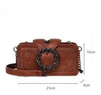 Vintage Round Rhinestone Buckle Shoulder Bag,Fashion Punk Design Top-handle  Crossbody Bag, Popular Rivets Decor Purse For Women - AliExpress