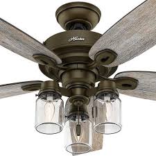 Hunter Crown Canyon 52 In Indoor Regal Bronze Ceiling Fan 53331 Bronze Ceiling Fan Rustic Ceiling Fan Farmhouse Ceiling Fan