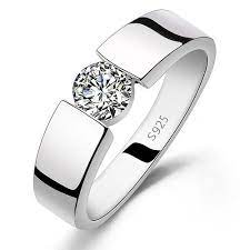 Luxury Fashion Man S And Woman S Diamond Wedding Ring 925 Sterling Silver Ring Titanium Steel Ring Engagement Bijoux Jewelry Wish Silver Wedding Jewelry Rings Jewelry Fashion Silver Wedding Rings