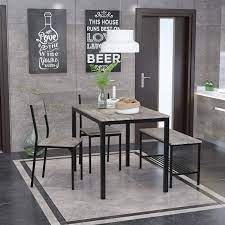 Elegant and comfortable dining room chairs. Buy Teraves Dining Table Set For 4 Computer Desk Kitchen Table With 2 Chairs And A Bench Table And Chairs Dining Set 4 Picce Set For Dining Room Black Oak Black Frame Online In Uae B08n48hgs7